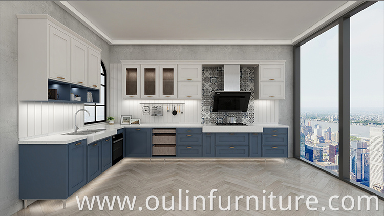 kitchen set cabinets wooden blue kitchen furniture cabinet 